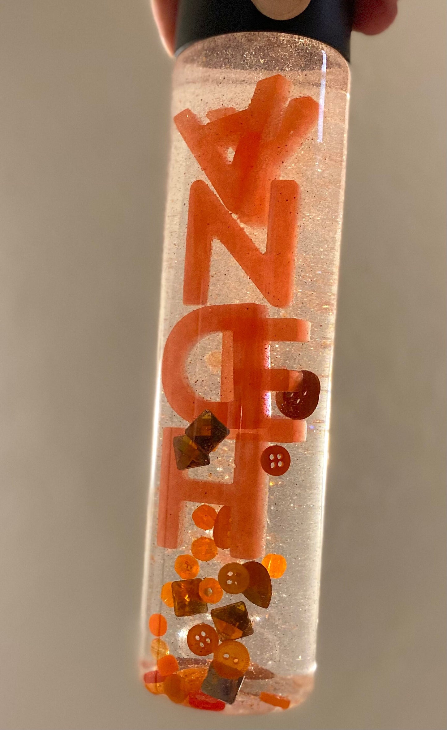 Custom Resin Letters Sensory Bottle - Any name or phrase of your choice!