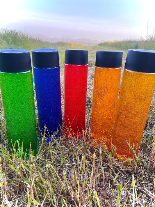 SET OF 5 Rockin' Rainbow Sensory Bottles