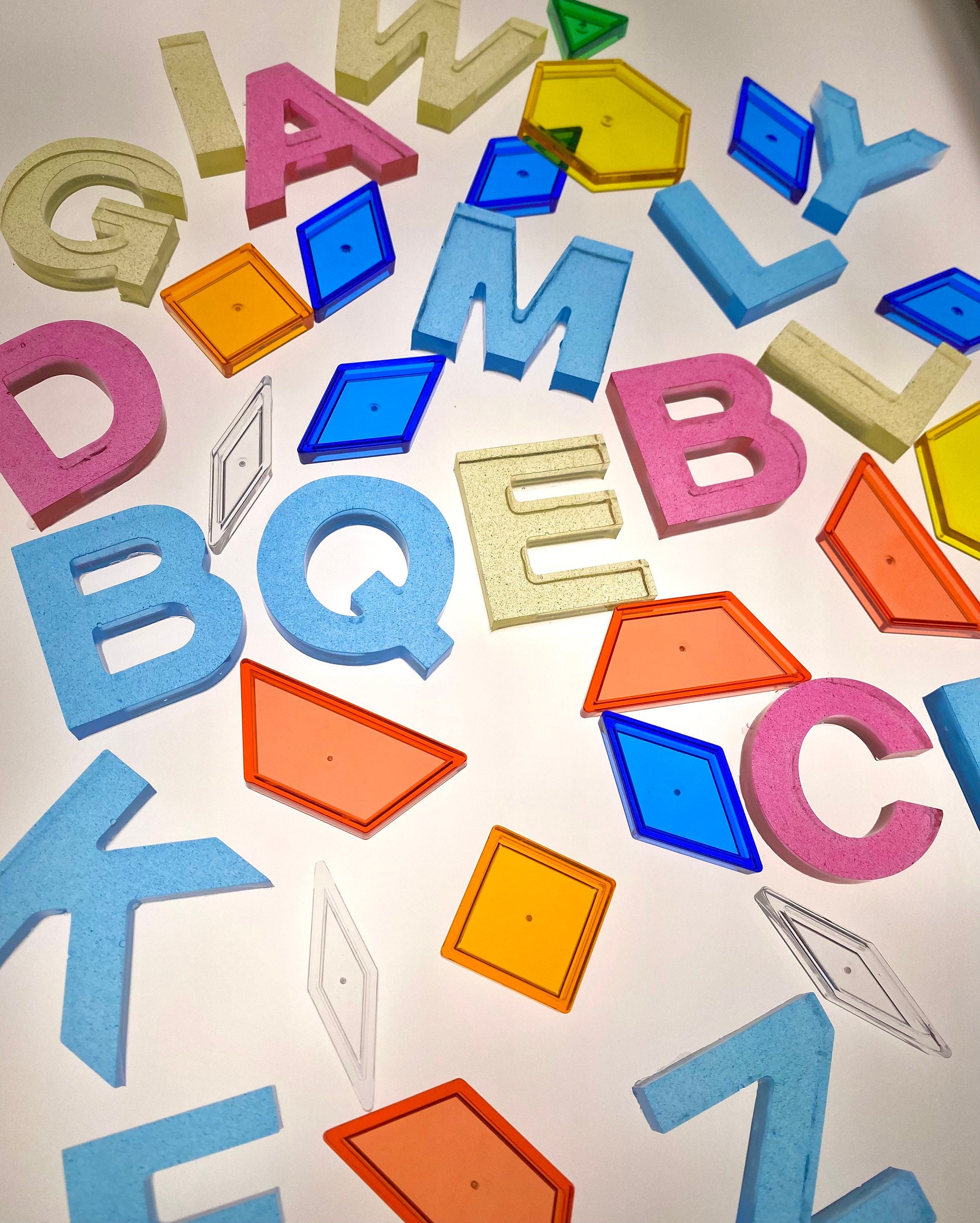 Transparent Resin Letters - Custom Colors – wigglewormsensory