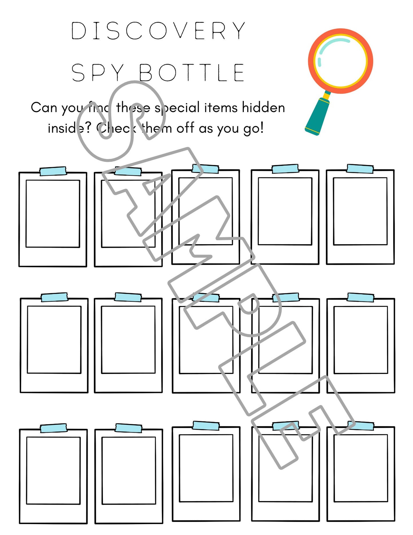 I Spy Sensory Bottle with Interactive Guide